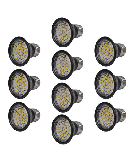 vidaXL LED spots zwart 3W E27 warm wit (10 stuks)