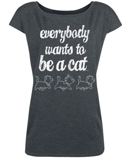 Aristocats Everybody Wants To Be A Cat Girls shirt donkergrijs gemêleerd