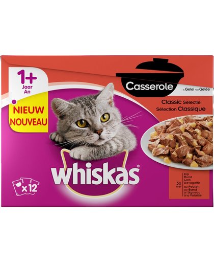 Whiskas Casserole - Adult - Classic - Selection in Gelei - 12 x 85 gr