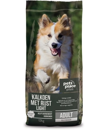 Pets Place Plus Hond Adult Light Kalkoen&Rijst 12 kg
