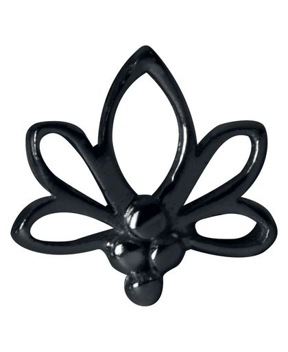 Bioplast® Push-fit Labret Lotus Piercing zwart