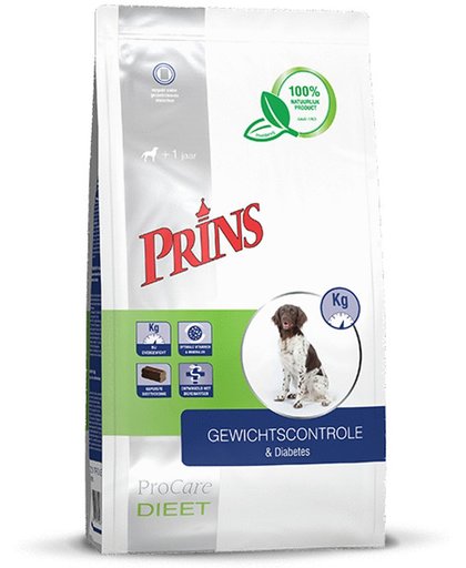 Prins ProCare Gewichtscontrole & Diabetes - Hond - Volledig droogvoer - 10 kg