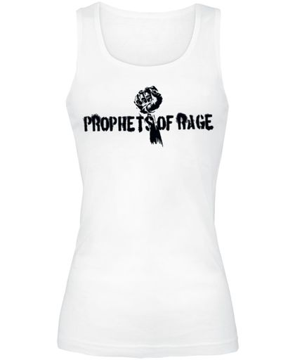 Prophets Of Rage White Stencil Fist Girls top wit