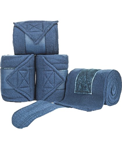 Polarfleece bandages in tas rookblauw 300 cm