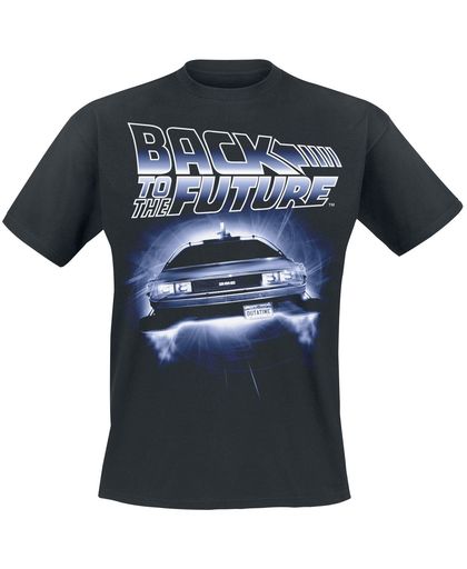 Back To The Future Flying Delorean T-shirt zwart