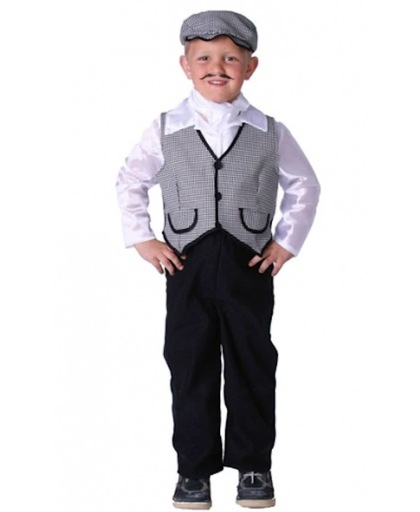 Luxe boeren jongetje kostuum met petje en vest 3-5 jaar