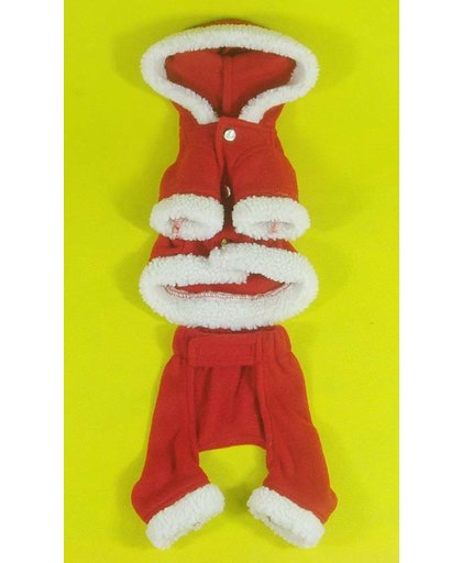 Fleece broekje en jasje voor de kerst - XS (lengte rug 18 cm, omvang borst 31 cm, omvang nek 22 cm)