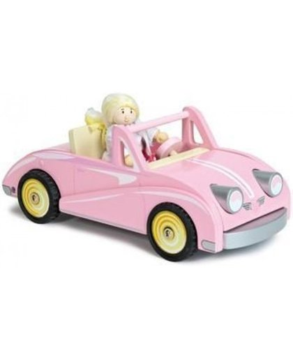 Le Toy Van Speelgoedvoertuig Auto Roze Cadillac - Hout