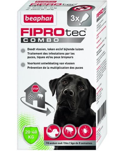 Beaphar fiprotec combo hond 20-40 kg 3st