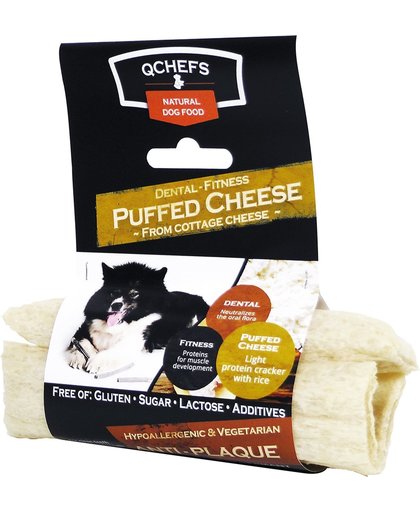 QChefs Dental Fitness Puffed Cheese - Hond - Snack - 72 gr