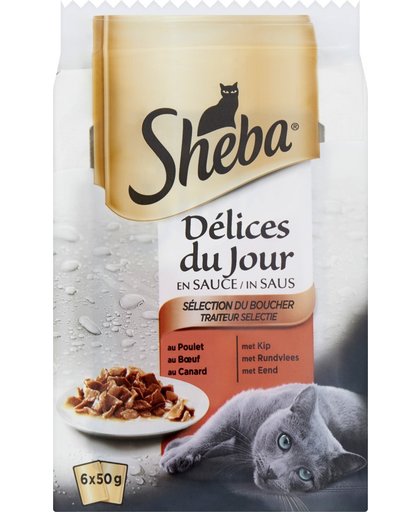 Sheba Delices Du Jour - Traiteur Mix - Multipack 6 x 50 gram