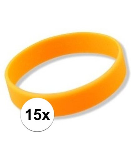 15x Siliconen armbandjes neon oranje