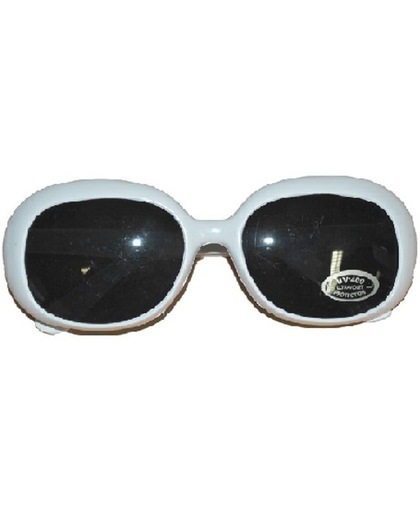 Disco bril met breed wit montuur