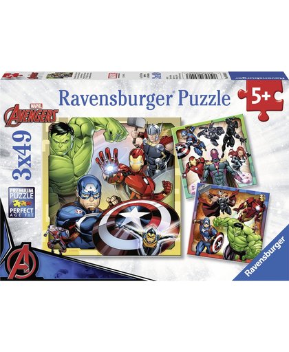 Ravensburger puzzel The Avengers - Drie puzzels - 49 stukjes - kinderpuzzel