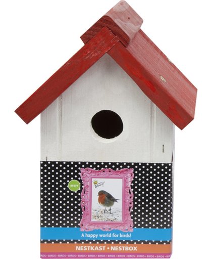 Buzzy® Birds Nestkast - Wit/rood dak