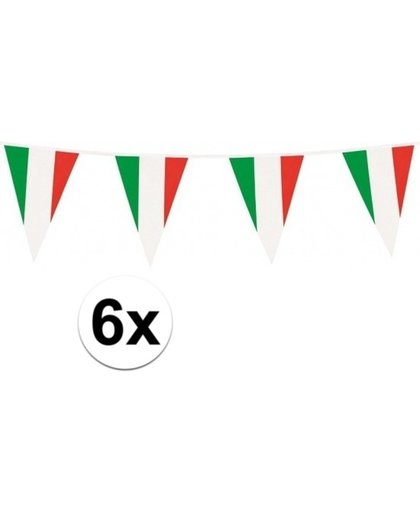 6x Vlaggenlijnen Italie 10 meter