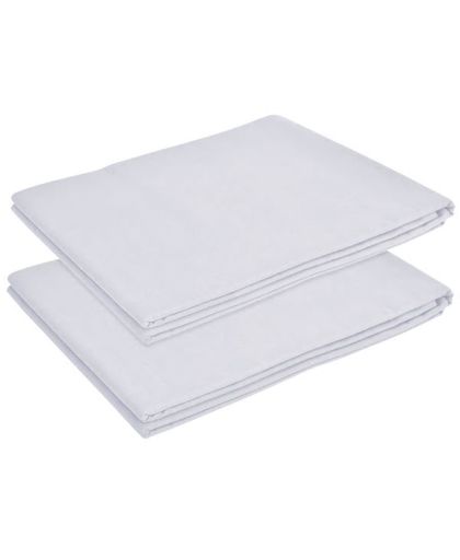 vidaXL Flat Bed Sheet 2 pcs Cotton 240x260 cm White