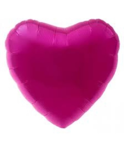 75 cm lichter fuchsia hartvormige folie ballon van hoge kwaliteit