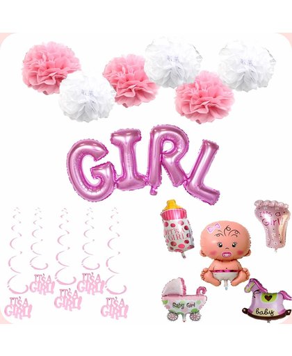 Babyshower versiering set - it's a girl (meisje)