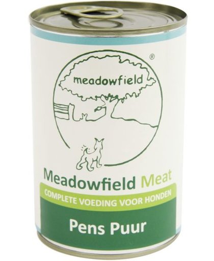 Meadowfield meat blik pens puur hondenvoer 400 gr
