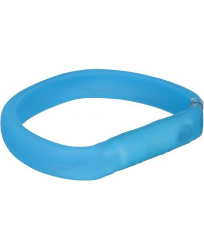 Trixie halsband voor hond usb flash light lichtgevend oplaadbaar blauw 30 mmx35 cm