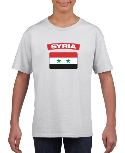 Serie t-shirt met Syrische vlag wit kinderen S (122-128)