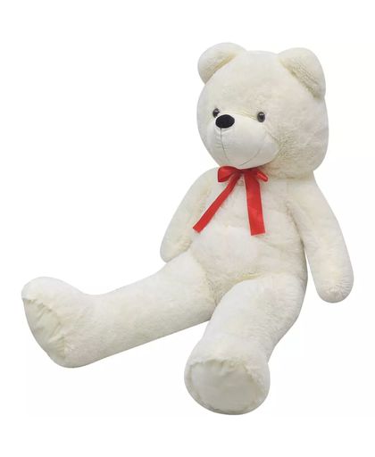 Teddybeer zacht pluche XXL wit 100 cm
