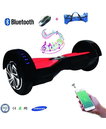COOL & FUN Hoverboard Batterij Samsung, Bluetooth, Elektrische Scooter Zelfbalansering, Gyropod verbonden 8 inch  zwart blauw