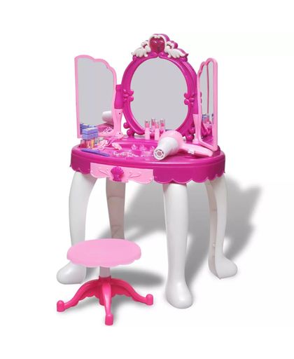 vidaXL Speelgoedkaptafel staand met 3 spiegels en licht/geluid