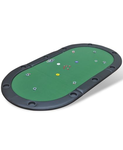 vidaXL Poker tafelblad voor 10 spelers inklapbaar groen