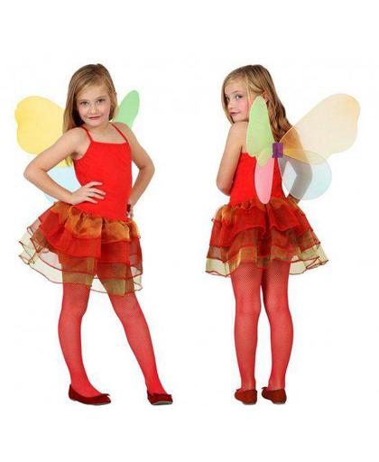 Vlinder kostuum voor kinderen rood 104 (3-4 jaar)