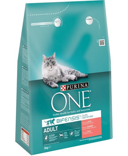 PURINA ONE Adult - Zalm/Volkoren Granen - Kattenvoer - 3 kg