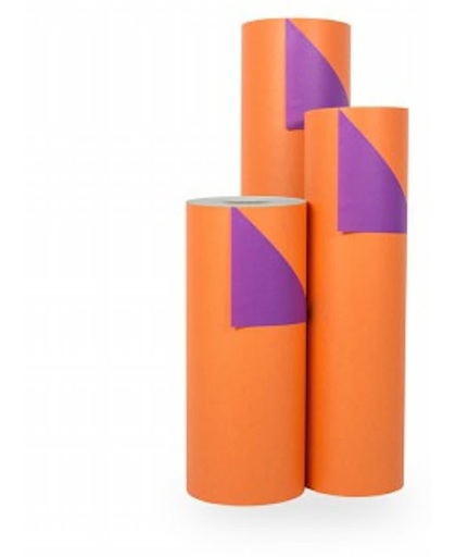 Cadeaupapier Oranje-Paars - Rol 50cm - 200m - 70gr | Winkelrol / Toonbankrol / Geschenkpapier / Kadopapier / Inpakpapier