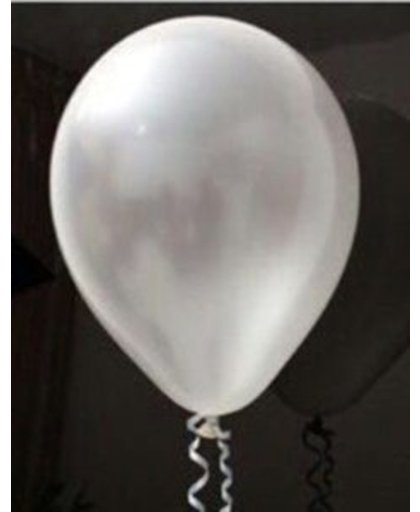 Voordeelpak 100 stuks Witte parelmoer metallic ballon 30 cm hoge kwaliteit