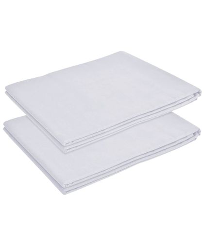 vidaXL Flat Bed Sheet 2 pcs Cotton 146x260 cm White