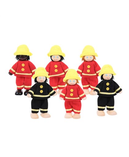 BIGJIGS poppenhuispoppen Brandweermannen