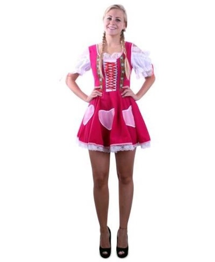 Oktoberfeest Tiroler jurkje pink Herzilein Oktoberfest Maat 34