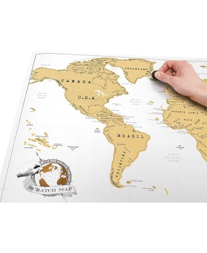 Wereldkaart kraskaart Wereld kaart 88 x 52 cm / Scratch Map / Kras de bezochte landen vrij