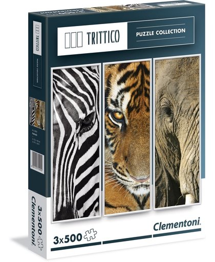 Clementoni Trittico puzzel - Wild Animals 3x500
