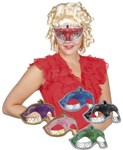 24 stuks: Masker Venetie - corona in 6 kleuren - assorti