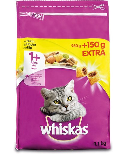 Whiskas Brokjes Adult Kip - Kattenvoer - 5 x 1.1 kg