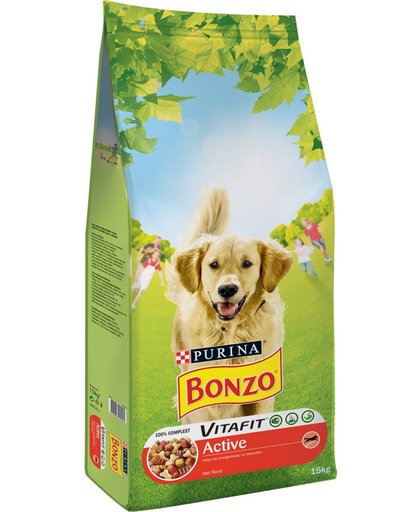 Bonzo VitaFit Active met Rund  - Hondenvoer - 15 kg