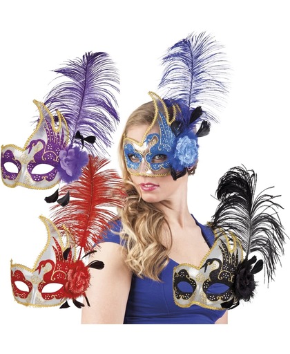 16 stuks: Masker Venetie - cigno in 4 kleuren - assorti
