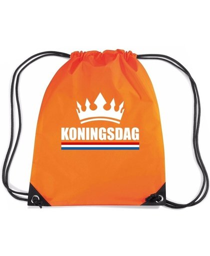 Oranje nylon rijgkoord rugzak/ sporttas Koningsdag