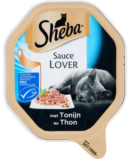 Sheba Sauce Lovers - Tonijn - Aluminium Kuipjes - Kattenvoer - 22 x 85 gr