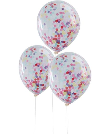 Ballonnen - gevuld met multicolor confetti (5 stuks)