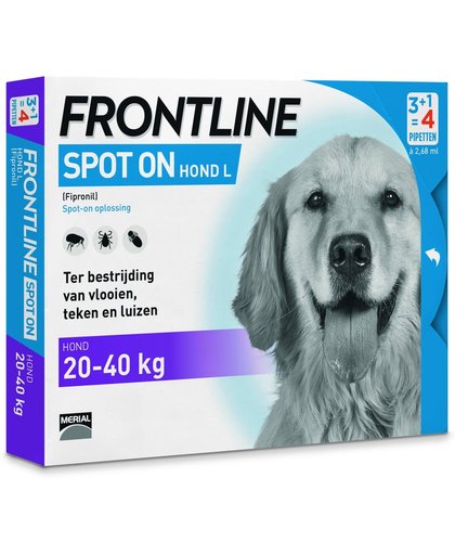 Frontline Spot-On L Anti vlooienmiddel - Hond - 4 pipetten