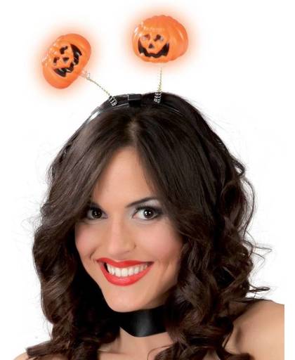 Halloween Haarband Pompoenen met licht