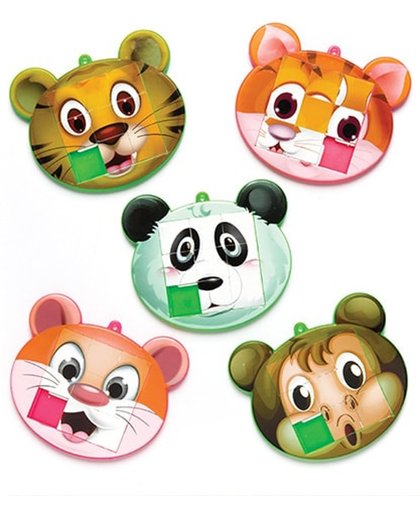 Schuifpuzzels in de vorm van dieren voor kinderen - Een leuk speeltje voor uitdeelzakjes (6 stuks per verpakking)