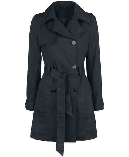Forplay Cotton Trenchcoat Girls lange jas zwart
